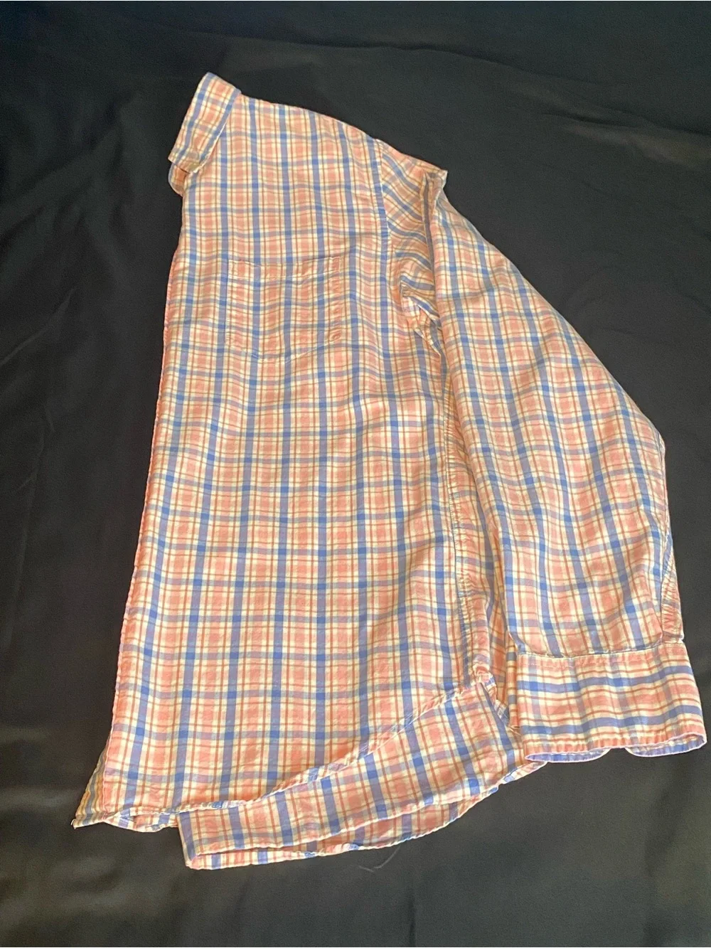 Mens J Crew Tailored Woven Cotton Button Up Size Large 100% Cotton Pink/Blue